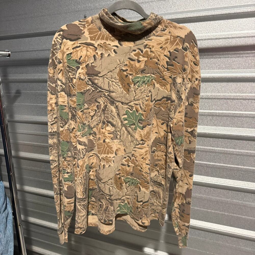 Vintage 90s camo longsleeve shirt large